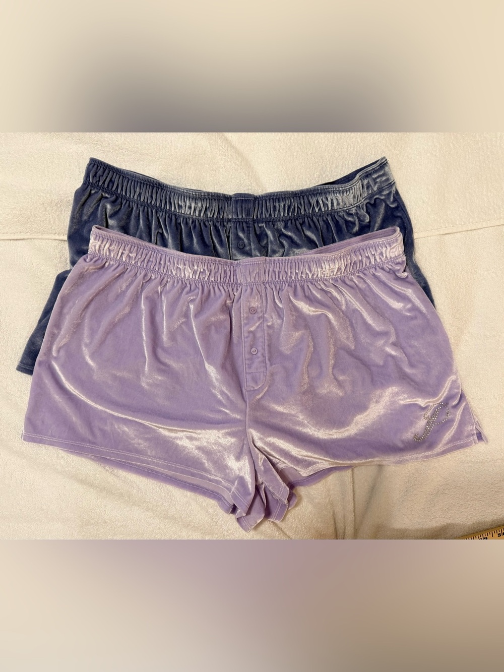XL PINK by Victoria's Secret Lavender and darker lavender Velvet Lounge Shorts